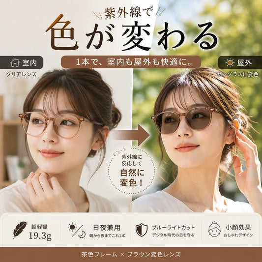 ブルーライトカット調光機能付きサングラス
